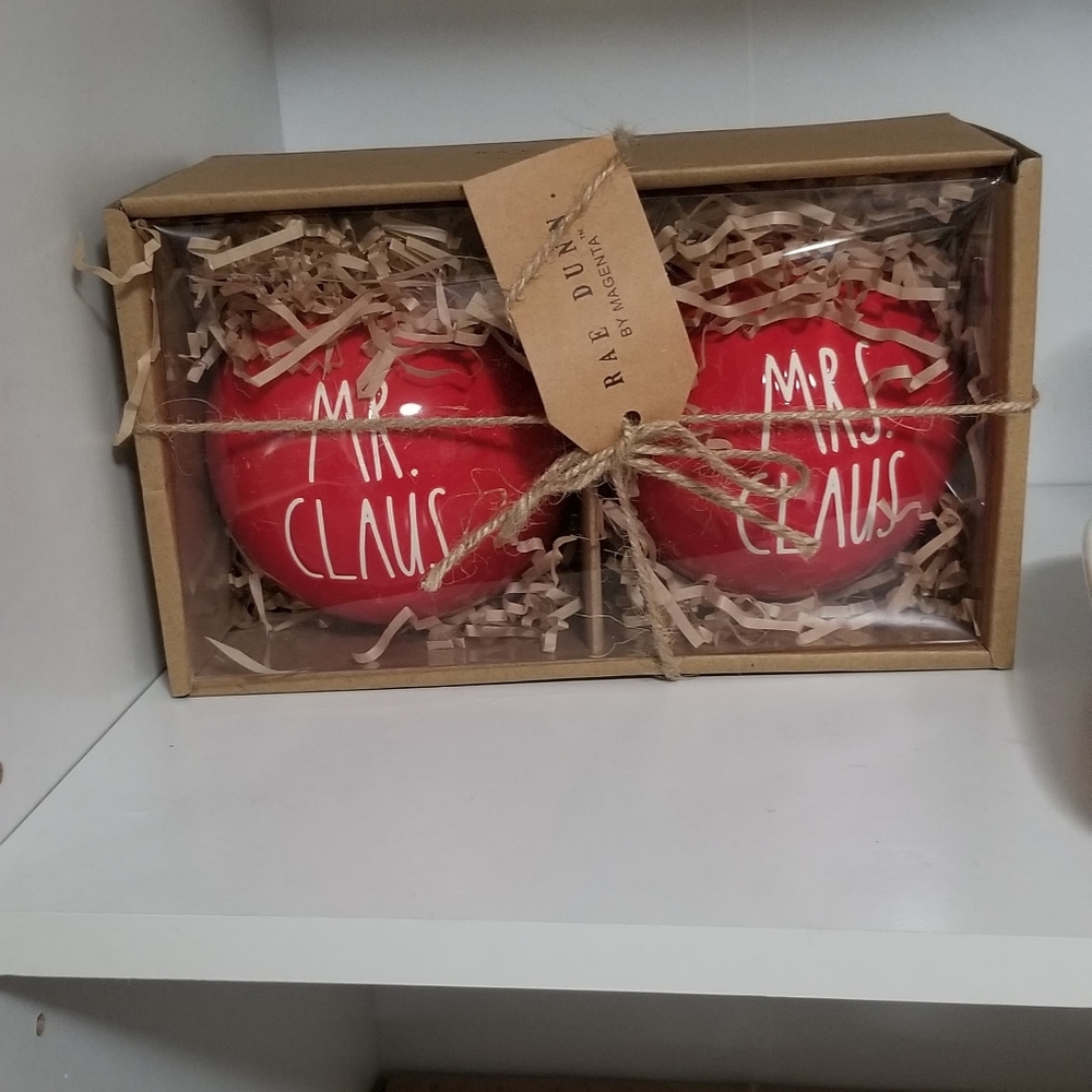 Rae Dunn Mr & Mrs Claus Ornaments